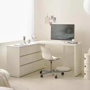 [NAMUDDL]보루네오 마르체 폴드 1200 6단 서랍장 수납 학생 컴퓨터 데스크 책상 책장 세트 BCM675C