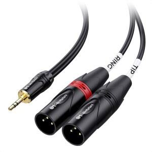 Cable Matters 3.5mm 0.3cm(1 /8인치) TRS to 2 XLR 케이블 1.8m(6피트), 수 - Aux 듀얼 브레이크 아웃