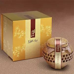 [참자연] 산삼배양근 담은꿀 도자기 선물세트 (600g)