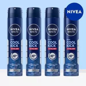 (eTV)니베아 맨 데오드란트 스프레이 쿨 킥 200ml 4개