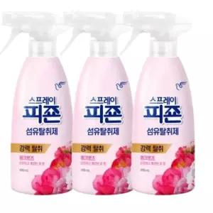 피죤 섬유탈취제 핑크로즈 스프레이 490ml 3개