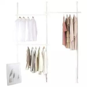 고품질 행거 옷걸이 25mm 폴행거 1P 드레스룸 화이트 블랙 3단 자취방 시스템행거 옷걸이행거 WFIPAL6