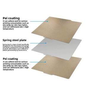 텍스처드 PEI 코팅 스프링 스틸 빌드 플레이트 매끄러운 표면 가열식 베드  Bambu Lab X1C P1S A1 호환