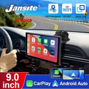 Jansite 범용 카플레이 MP5 휴대용 스마트 플레이어 모니터 무선 안드 자동 듀얼 블루투스 음악 AUX USB BT