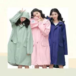 파스텔 컬러 레인코트 캐주얼 우비 패션우의 판초형