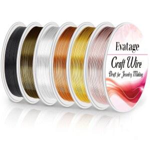 주얼리 제작용 18 게이지 와이어, 6롤 공예용 제작 용품 및 변색 방지 구리 비딩 와이어