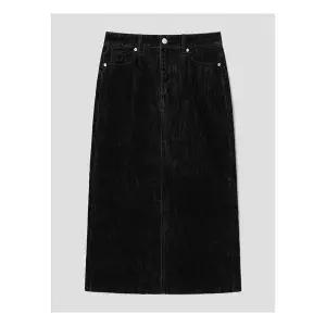 (125Y27APB5) [에잇세컨즈] 벨벳터치 롱스커트 블랙 206371