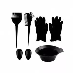 염색도구 세트 장갑 귀덮개 붓 통 염색 기구 보호 장비 페인트 헤어 캡 도구 이중 컬러