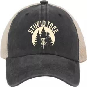 OOMOO 디스크 골프 스냅백 캡 - 스트레스를 받은 남성 및 여성 모자 바보 같은 나무 테마