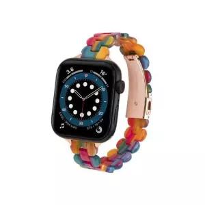 애플워치 호환 슬림 레진 스트랩 38-40-41mm레인보우