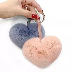 [모두쇼핑]하트폼폼 키링 렉스 퍼 키홀더 백참 참장식 AC19-042 렉스퍼키링 하트키링 폼폼이