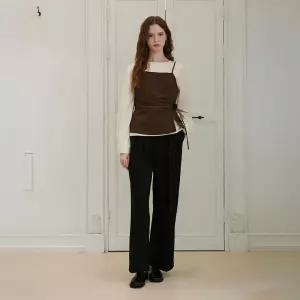 투 핀턱 와이드 핏 벨트 슬랙스 (VKPAC2204)