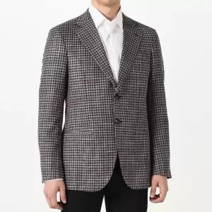 MUST IT_알마니 조르지오 체크 남성 블레이져자켓 네이비+브라운 8WGGG020 T01JC PZ01