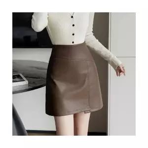 여자 데일리 미니 스커트 가을 겨울 잔가죽 슬림핏 A라인 노출 방지 랩 SPO마켓4