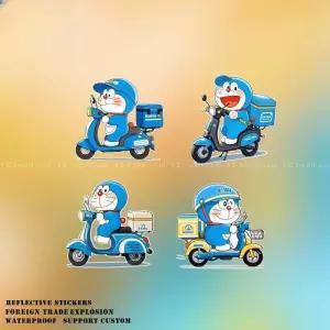 도라에몽 자동차 스티커 오토바이 반사 커버 헬멧 보드 캐리어 현관 장식 노트북 태블릿