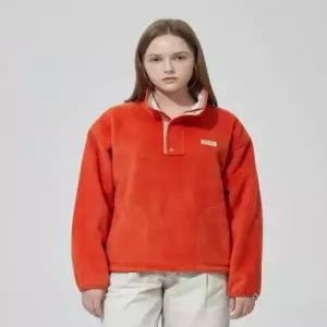 코닥 kodak 코다크롬 세미오버핏 스탠넥 반집업 플리스 ORANGE