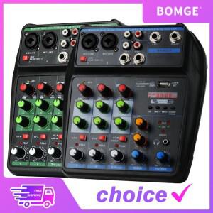 휴대용 4 채널 오디오 믹서 녹음 사운드 콘솔 DJ 노래방 PC MP3 마이크 용 BT 48V USB 인터페이스가 믹싱