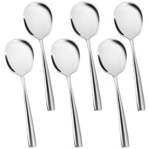 뷔페 스푼 9 스테인리스 금고용 14인치 실버) 식기세척기 케이 도구(6개 세트 서빙 스틸