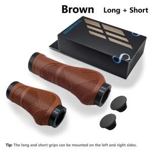 SHIZIWAGNRI MTB 자전거 그립 고무 미끄럼 방지 산악 충격 핸들 바 커버 잠금 인체 공학적 130mm 사이클링