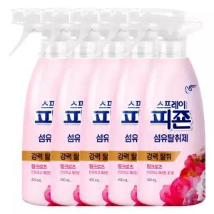 스프레이 섬유탈취제 핑크로즈 490ml X 5개 옷장 냄새제거제 옷걸이 소취제 옷장용 용제 의류