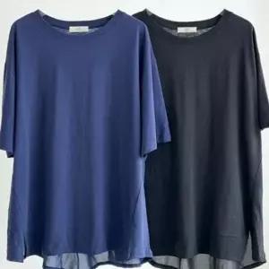 배색 쉬폰 빅사이즈미시옷 트임 빅사이즈 306P576S 반