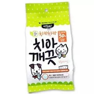 [셀러에이드]고양이 반려동물 치아 물티슈 30매 강아지 구강 티슈