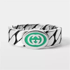 [리퍼브]  인터로킹 G 에나멜 6mm 실버 반지 701612 J8410 8414