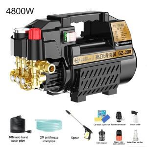 세차 기계 고전력 4800W 조정 가능 압력 220V 긴 총 청소 자동차 세탁기 물총 워터 펌프