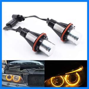 앰버 옐로우 LED 엔젤 아이 전구 헤일로 링 라이트 오류 없음 BMW E39 E60 E63 E65 E66 E83 M5 X3 X5 E53