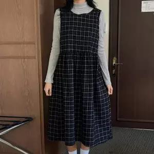 [하프클럽/]빅사이즈 601 체크두줄끈나시원피스 DYPX105