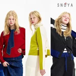 [하프클럽/신세계]스노야 호주산 울100 컬러배색 2WAY 가디건()