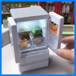 라이트업 인형의 집 미니 냉장고 더블 도어 냉장고 1:12 스케일 미니어처 음식 놀이 모델 장면 장식 홈 데