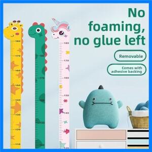 어린이 성장 높이 눈금자 스티커 유니콘 공룡 기린 만화 보육 장식으로 아이의 키를 측정하고 기록합니다.
