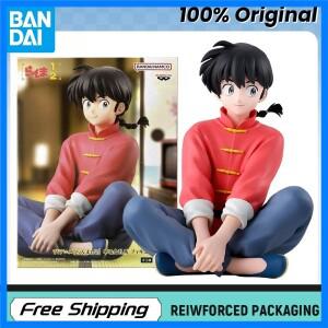 재고 있음 반다이 반프레스토 란마 1/2 남성 사오토메 란마 앉은 자세 애니메이션 피규어 모델 오리지널 장