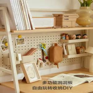 원룸 접이식 선반형 컴퓨터책상 내추럴우드 수납형