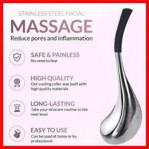 얼굴 미용 루틴을 위한 2개 아이스 글로브 스테인리스 스틸 크라이오 스틱 세트 얼굴 냉각 롤러 아이스 글