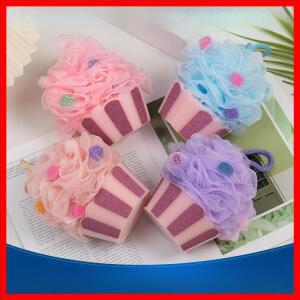 여아용 아이스크림 목욕 공 귀여운 스폰지 케이크 목욕 유물 목욕 꽃