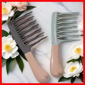 곱슬머리용 넓은 빗살 곱슬/웨이브/두꺼운/젖은/마른 모발용 이중 웨이브 빗살 디탱글링 빗 디탱글러 헤어