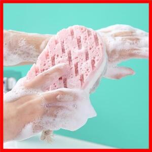 1PC 워시 스폰지 스크러버 멀티 컬러 엑스 폴리 에이 팅 목욕 루파 샤워 용 로프가있는 휴대용 포밍 바디