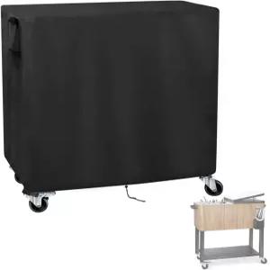 Iptienda 실외 쿨러 카트 커버 38인치 파티오 방수 기능이 있는 89.8Qt 롤링 스 박스 테이블 그릴 및 휠