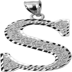 클래다 골드 925 스털링 실버 이니셜 레터 S 참 펜던트 1.25