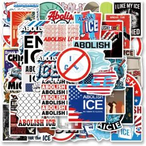 50개의 재미있는 폐지 ICE 스티커 밈 칭가 라 미그라는 노트북 물병 스케이트보드 스크랩북 파티용 불법
