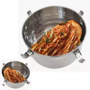 굿테라 원형 냉장고 밀폐 김치통 반찬통 스텐밀페용기 26.5cm 업소용