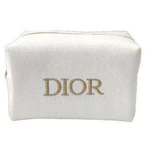 디올뷰티  골드로고 베이지색상 캔버스 파우치