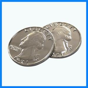 양면 쿼터 달러 (헤드) 매직 트릭 양면 동전 베팅 매직 액세서리 클로즈업 거리 착시 기믹 1PC