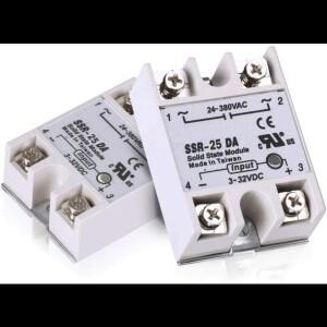 DC-AC 무접점 솔리드 스테이트 릴레이 SSR-25DA 25A 단상 모듈 12V DC 제어를 220V AC로 변환하는 산업 및