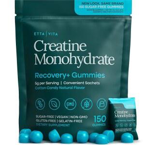 무설탕 크레아틴 모노하이드레이트 젤리 (패킷 당 5g) - 남성 및 여성용 강력한 젤리, 근육 지원 보충제, 인지 기능 GMO 프리, 글루텐 뮤쿠나 프루리엔