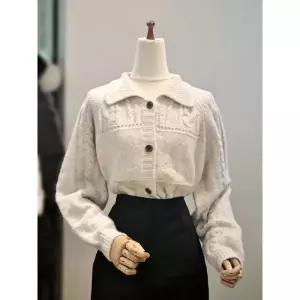 갤러리아 ab.f.z 카라넥 꽈배기 니트 가디건 ACA1HY47B