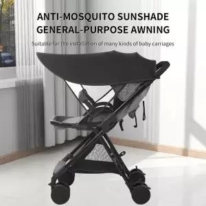 유모차용 야외 자외선 차단 모기 방지 및 차양 설치 간단한 2-in-1 범용 차양