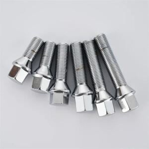 [호환제품] 4PCS M12x1.25 콘 모양의 휠 러그 볼트 26 28 35 40 45 50mm 생크 푸조 피아트 알파 로미오 스